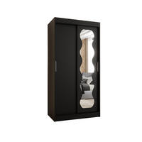 SCHWEBETÜRENSCHRANK 200/100/62 2-türig - Silberfarben/Schwarz, Holz (100/200/62cm) - MÖBEL KRYSPOL