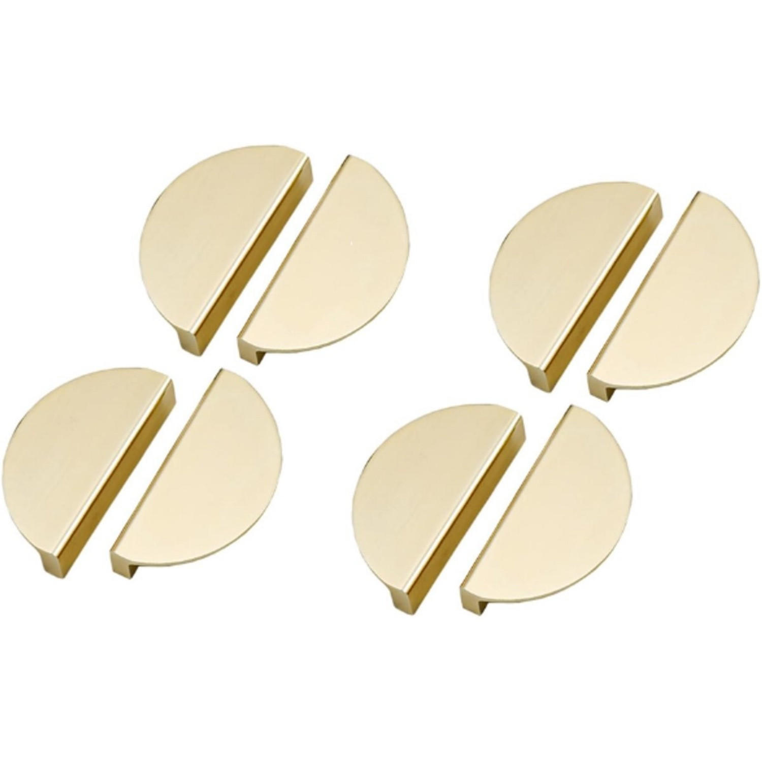 GRIFF 8er-Set Vergoldet klein Aluminium 7,8 x 3,7 x 2 cm Lochabstand 64 mm mit Schrauben Schrank Schublade - Goldfarben, Metall (3.7/2/7.8cm) - MCBOSON