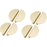 GRIFF 8er-Set Vergoldet klein Aluminium 7,8 x 3,7 x 2 cm Lochabstand 64 mm mit Schrauben Schrank Schublade - Goldfarben, Metall (3.7/2/7.8cm) - MCBOSON
