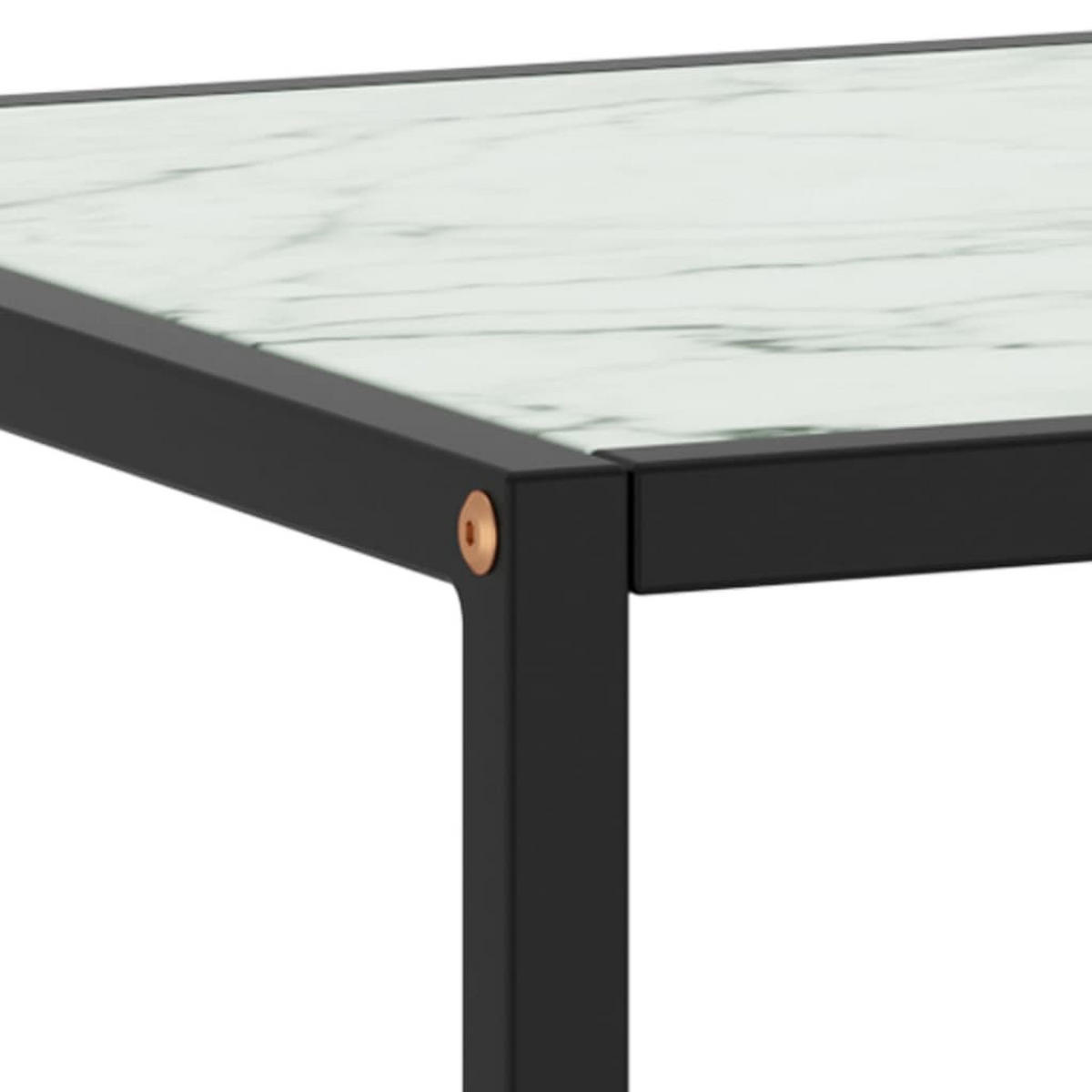 COUCHTISCH Schwarz mit Weißem Glas Marmor-Optik 90x90x50 cm - Schwarz, Glas (90/90/50cm) - furnicato