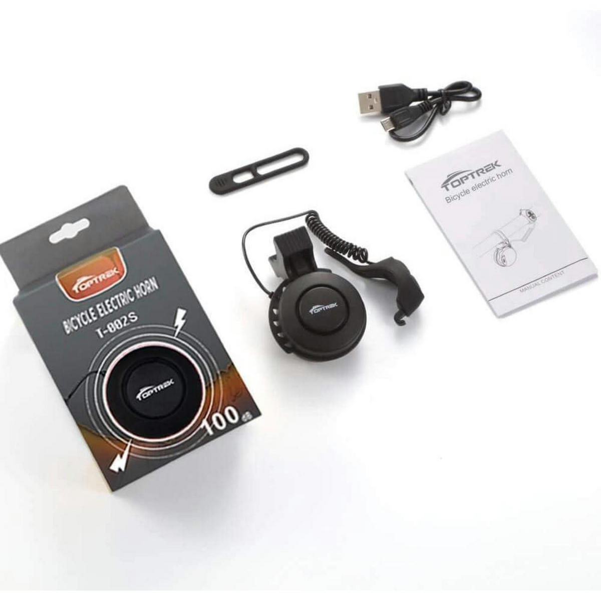 FAHRRADKLINGEL Elektrisch USB Wiederaufladbar 100db Schwarz - Schwarz, Kunststoff (5/1/6.6cm)