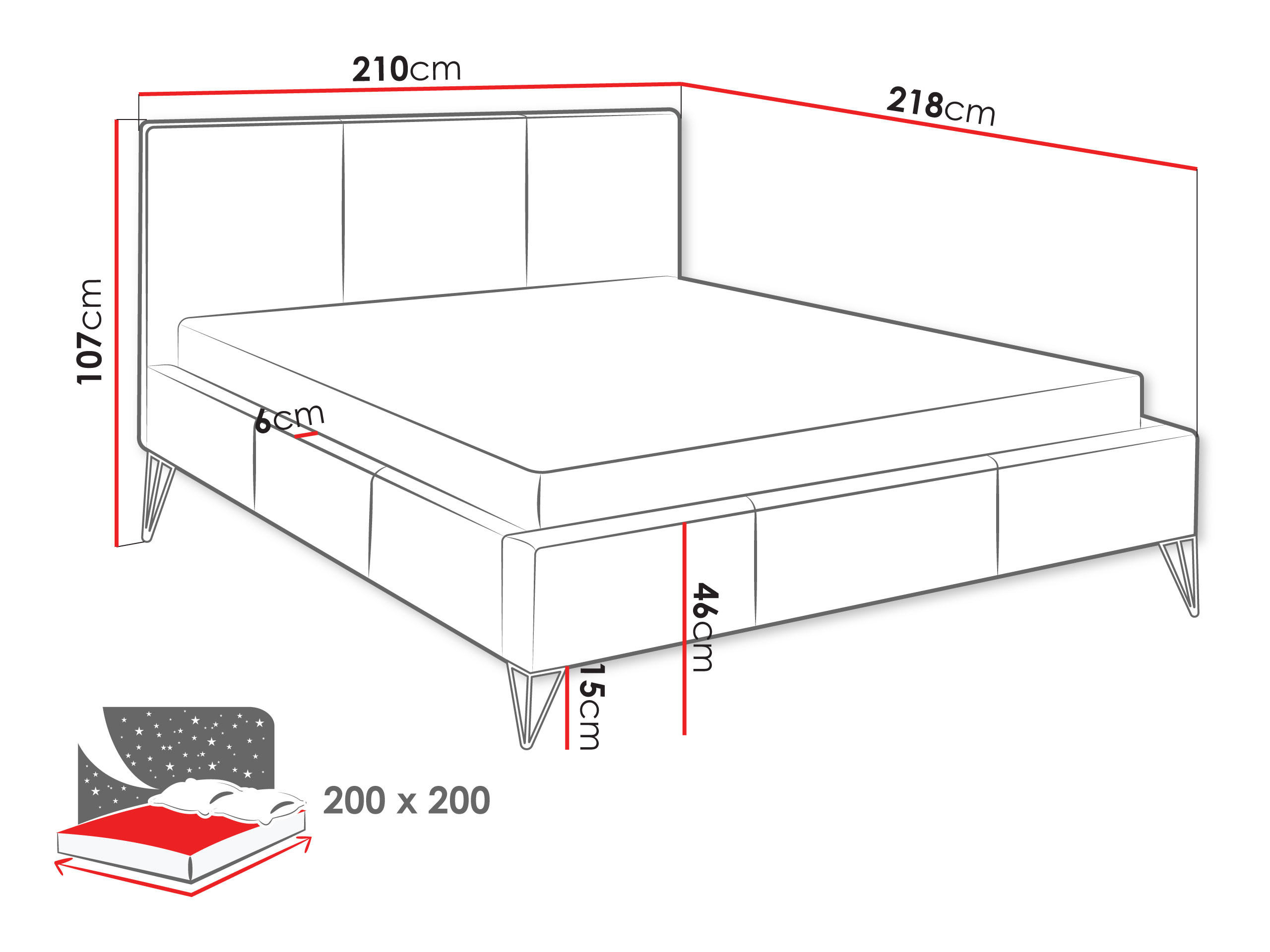 Thumbnail - Mirjan24 Polsterbett, Greige, Textil, Rechteckig, 200x200 cm, Schlafzimmer, Betten, Polsterbetten