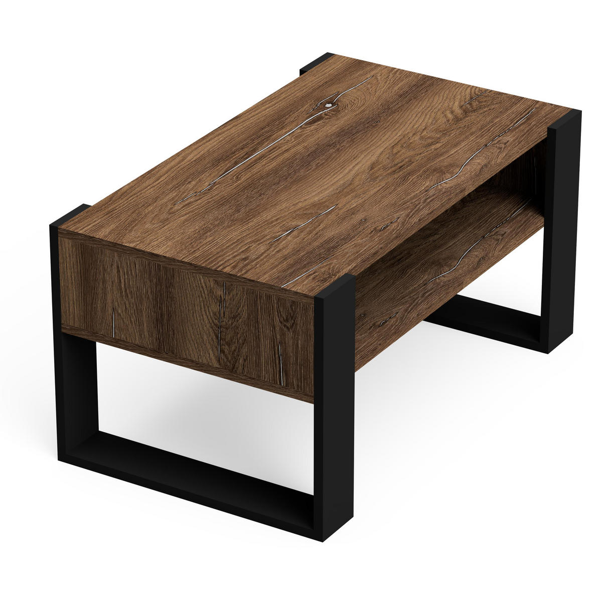 COUCHTISCH CORA90 - Eichefarben/Schwarz, Holzwerkstoff (90/53.6/45cm)