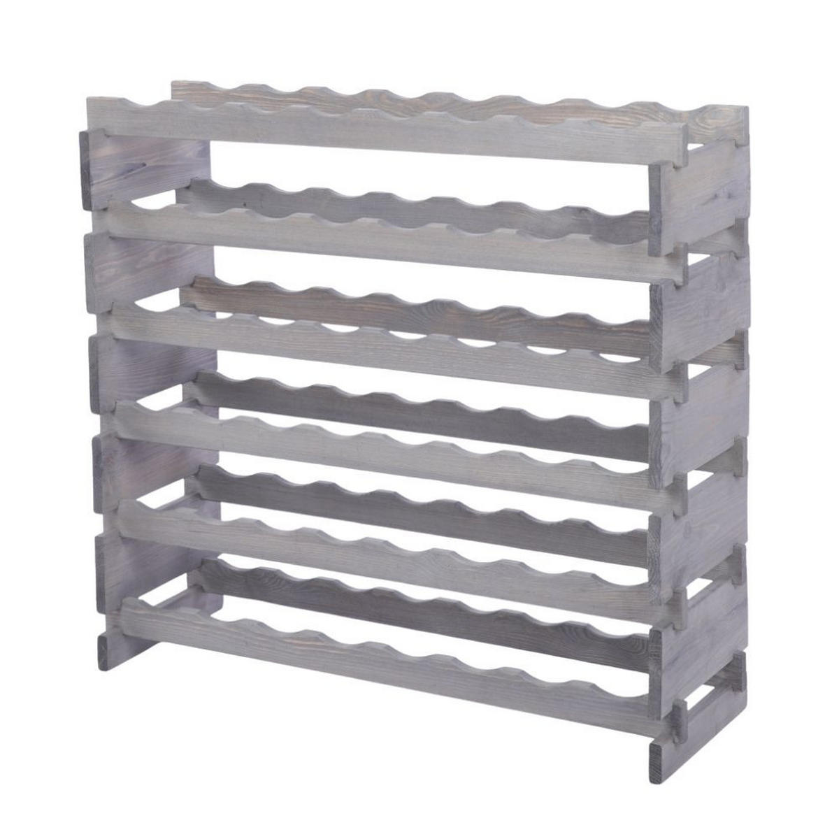 WEINREGAL VINOTECA FLEX PRO HxBxT 79x84x28cm 48 Flaschen auf 6 Ebenen Grau - Grau, Holz (84/79/28cm) - PROREGAL