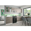 KÜCHENZEILE LECO 260 dunkel sonoma truffel - Sonoma Eiche, Holzwerkstoff (260/82/46cm) - roe furniture