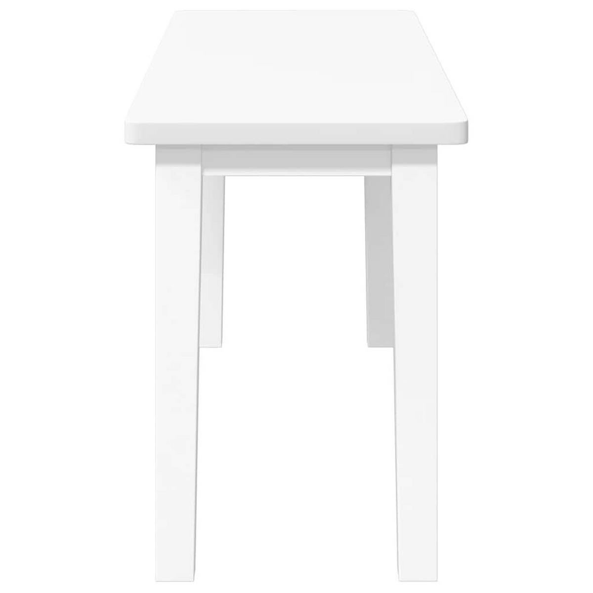 BANK 90 Cm Weiss Massivholz Gummibaum - Weiß, Naturmaterialen (30/45/90cm) - vidaXL