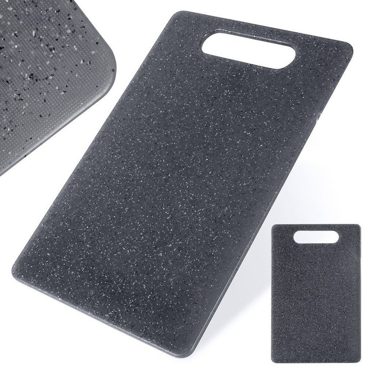 SCHNEIDEBRETT Granitoptik grau - Grau, Kunststoff (15/24cm) - Orion 