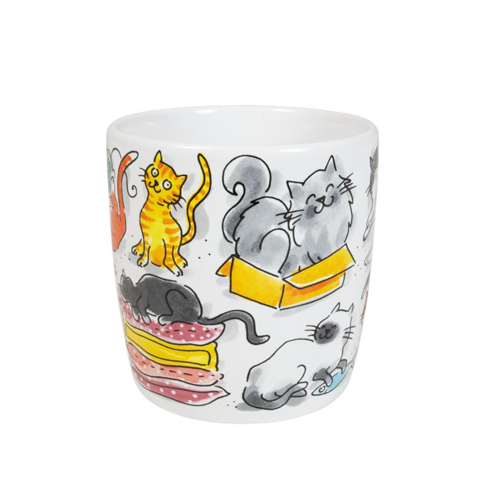 CAPPUCCINO-BECHER Katzen in Bunt - 500 ml - Multicolor, Keramik (0.5L) - Blond Amsterdam