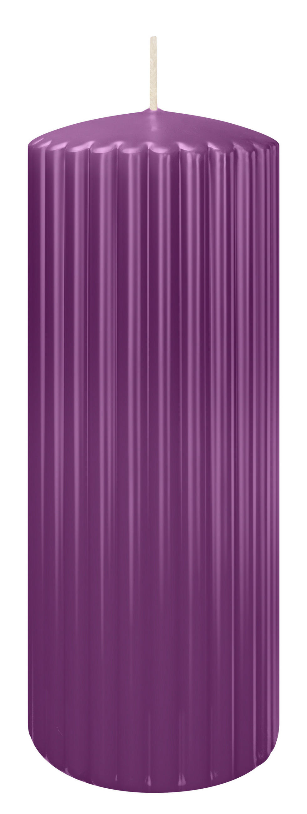 RILLEN KERZEN Brombeer 200 x Ø 80 mm, 4 Stück - Brombeere, Paraffin (8/20/20cm) - Wiedemann Kerzen