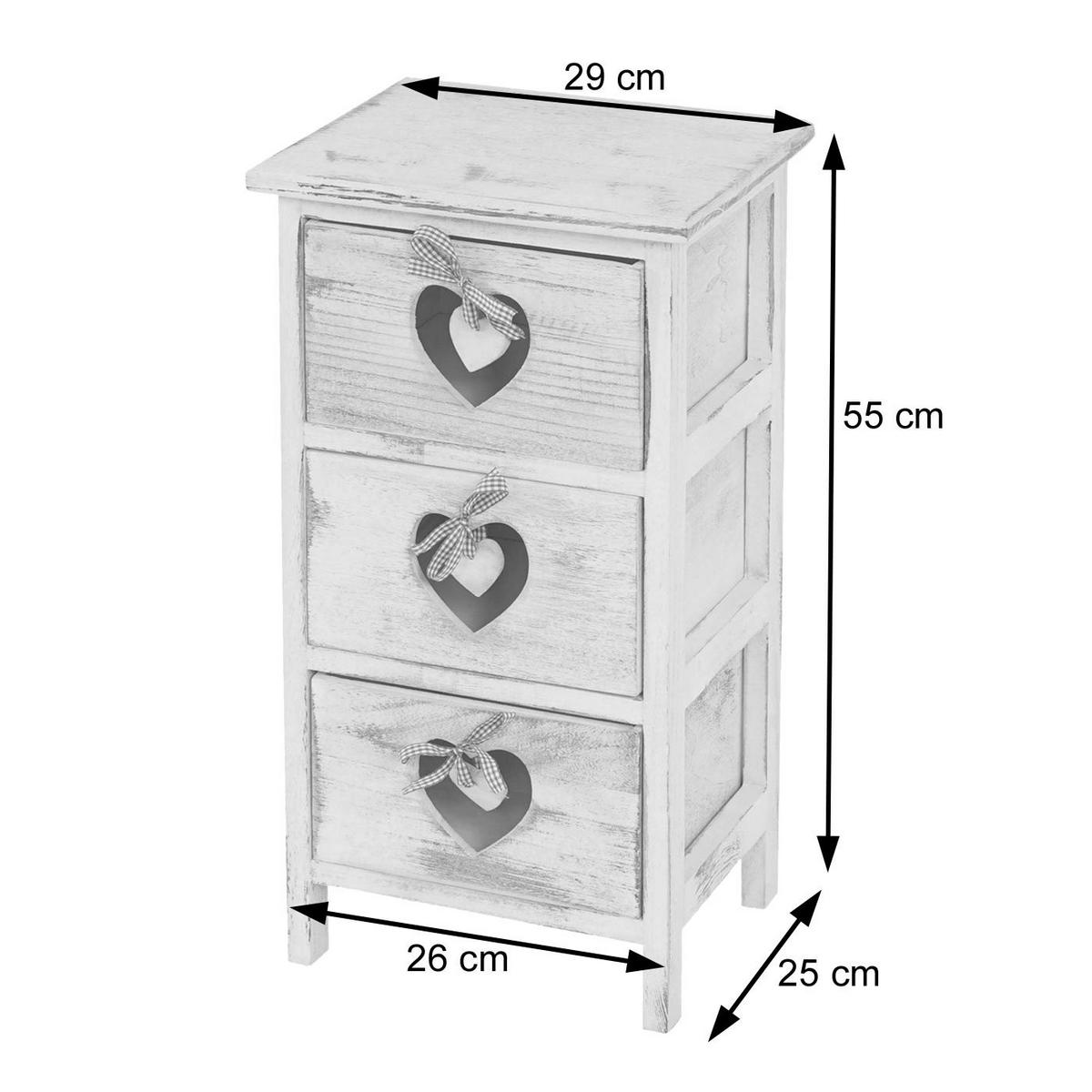 KOMMODE Weiß - Weiß, Holz (29/55/25cm) - MCW