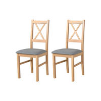 STUHL Nilo 10 (2er Set) - Grau/Sonoma Eiche, Holz (43/94/40cm) - Leaf Design