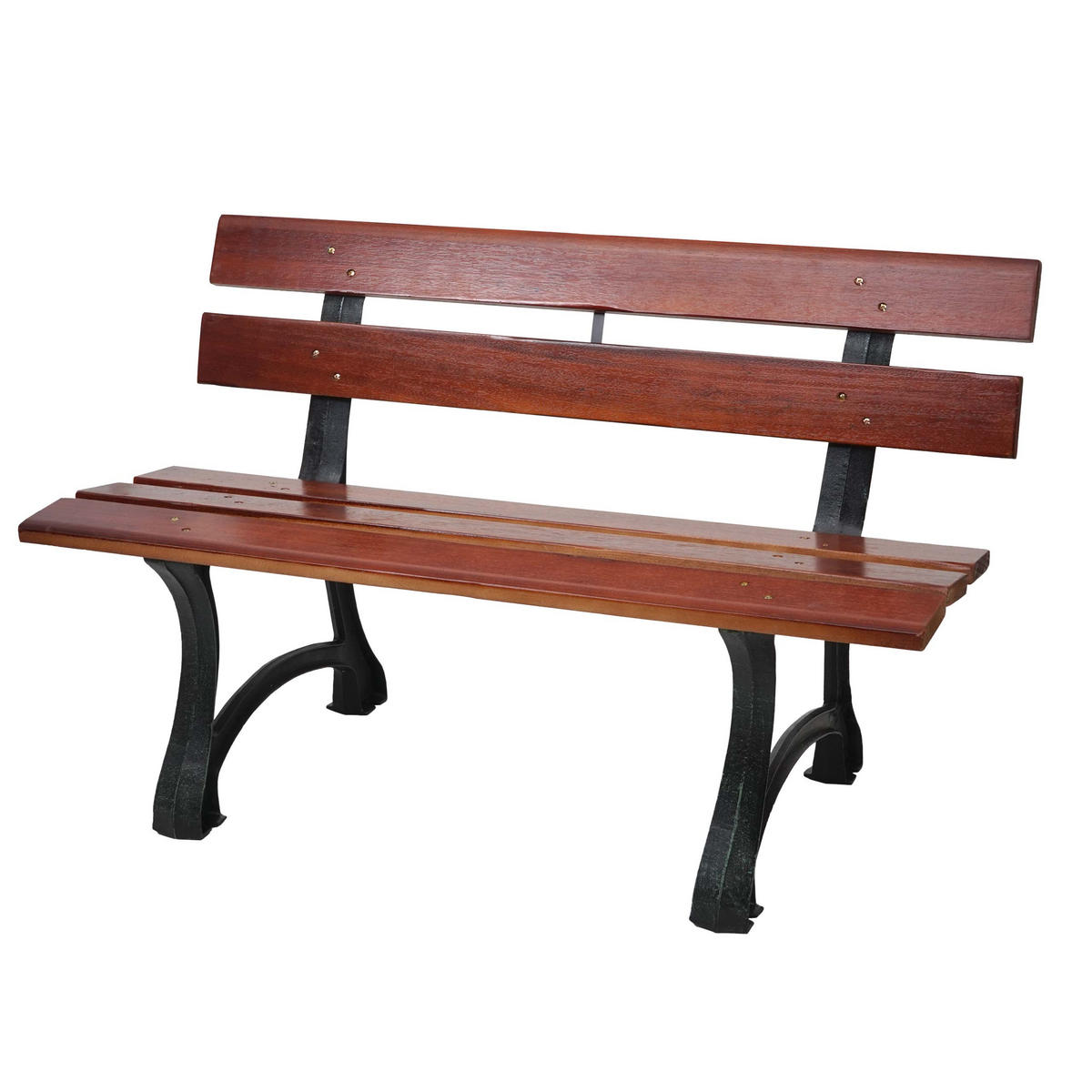 GARTENBANK Schwarz, Teak Dekor - Schwarz/Teakfarben, Holz (170/78/60cm) - MCW