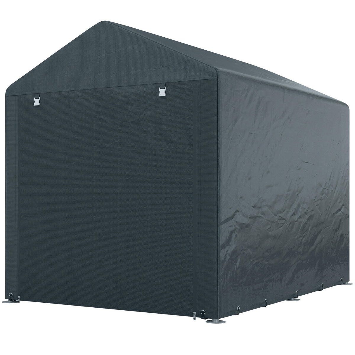 GARTENHAUS- und Garagenzelt mit UV-beständiger Abdeckung 1,6 x 2 m ,dunkelgrau - Dunkelgrau, Metall (218/172/160cm) - Vallsero