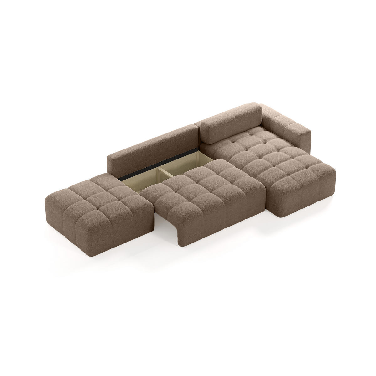 ECKSOFA RIFU LA mit Schlaffunktion, Braun - Braun, Textil (363/185cm) - Fedve
