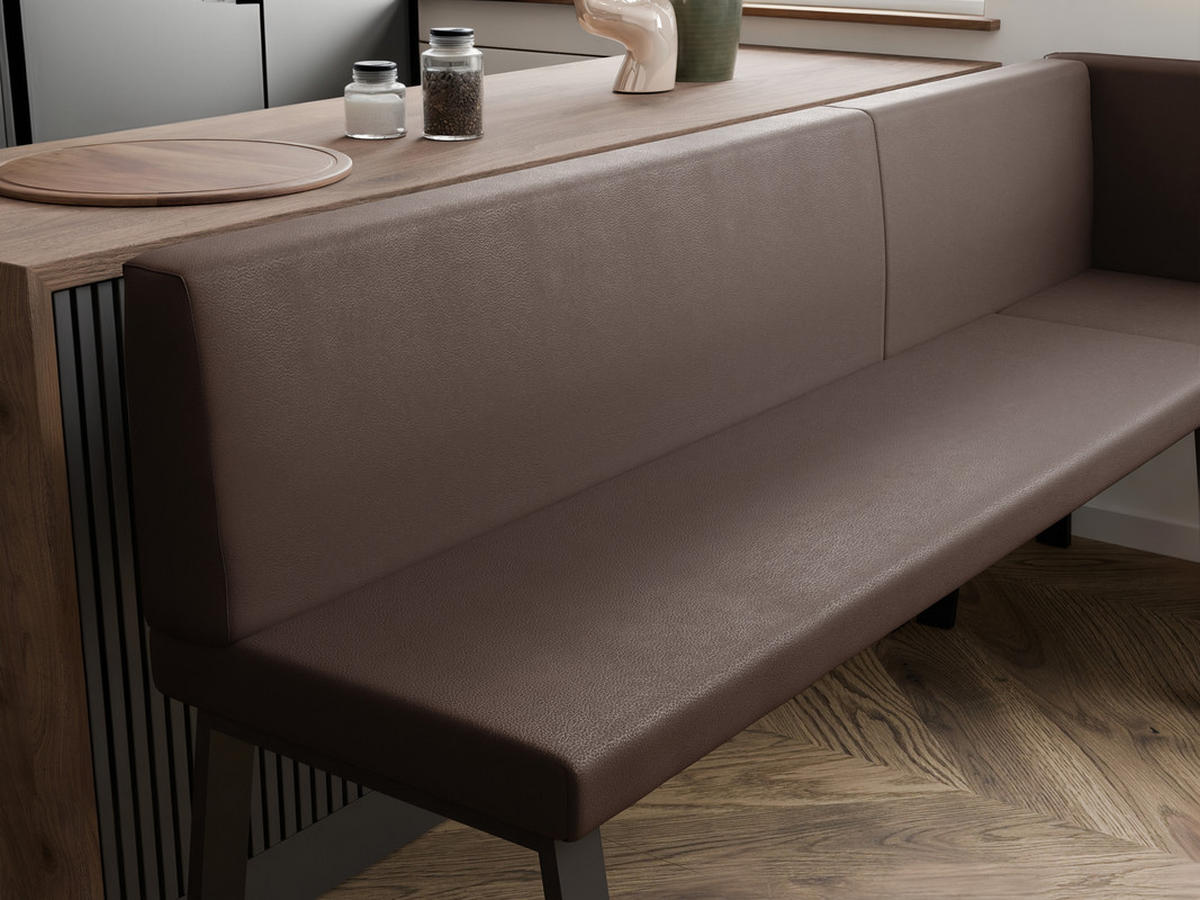 ECKBANK rechts MONO Y Kunstleder glatt, 142/196 cm Braun - Braun, Kunststoff/Textil (142/196cm) - Idohome