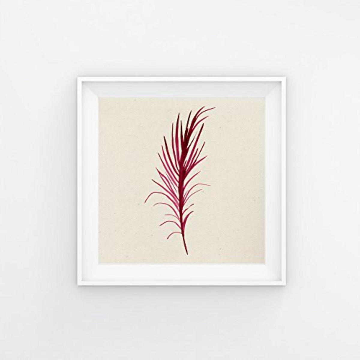 POSTER Set mit 4 Bunte Roten Blättern 15x15 cm Schwarzer Rahmen - Schwarz, Papier (15/3cm) - Nacnic