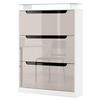 SCHUHSCHRANK Space Sandgrau Hochglanz / Schwarz Hochglanz - Sandfarben, Holzwerkstoff (89/128/23cm) - Vladon