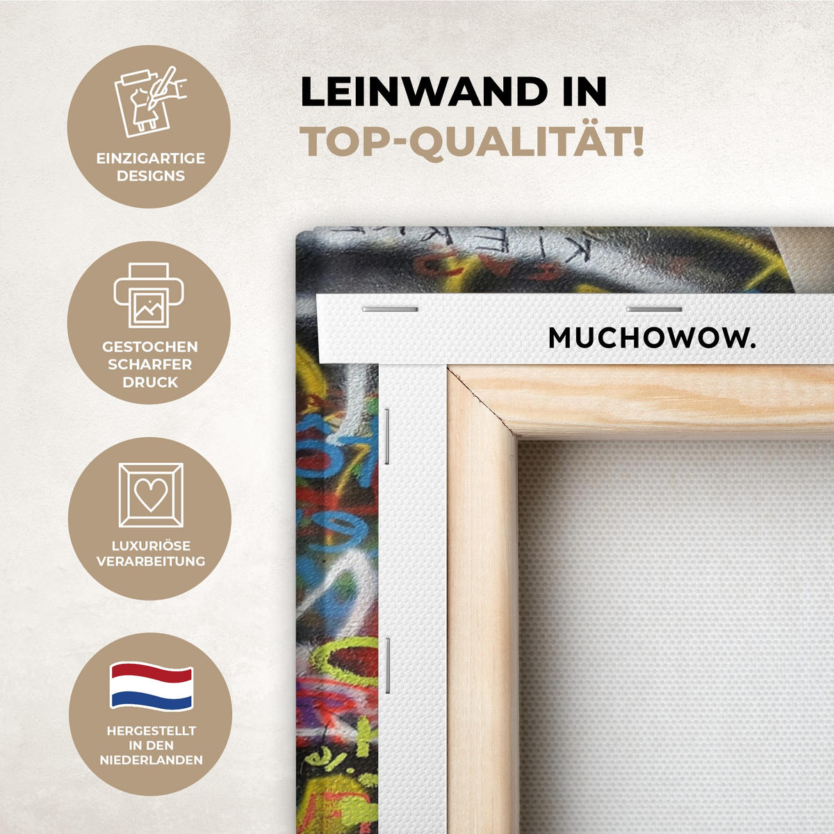 LEINWANDBILD Graffiti - Junge - Ilussie - Straßenkunst 30x40 cm - Hellgrau, Textil (30/40cm) - MuchoWow