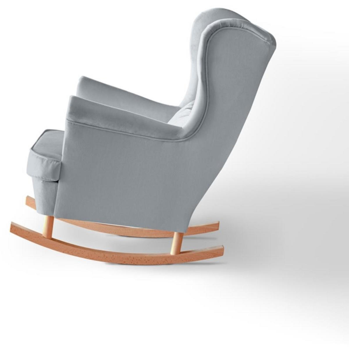 SCHAUKELSTUHL Fabio hellgrau mit Buchenbeinen - Buchefarben/Hellgrau, Textil (82/103/108cm) - Beautysofa