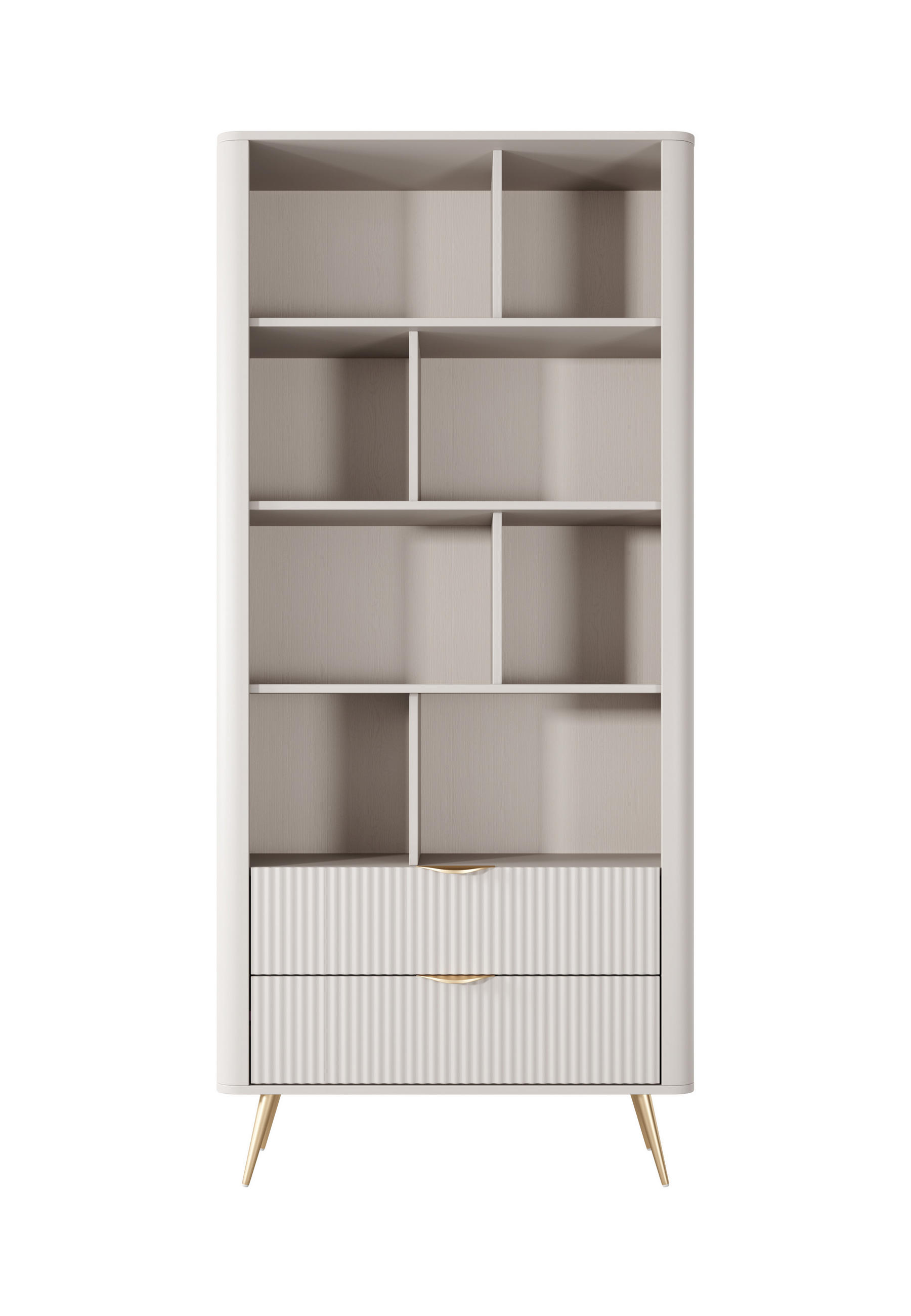 BÜCHERREGAL LANTANA 88,2x38x193,8 cm, Regal Beige - Beige, Holzwerkstoff (88.2/193.8/38cm) - MASSENO