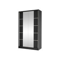 SCHWEBETÜRENSCHRANK Diego V - Schwarz, Holzwerkstoff/Metall (100/200/58cm) - MIRJAN24