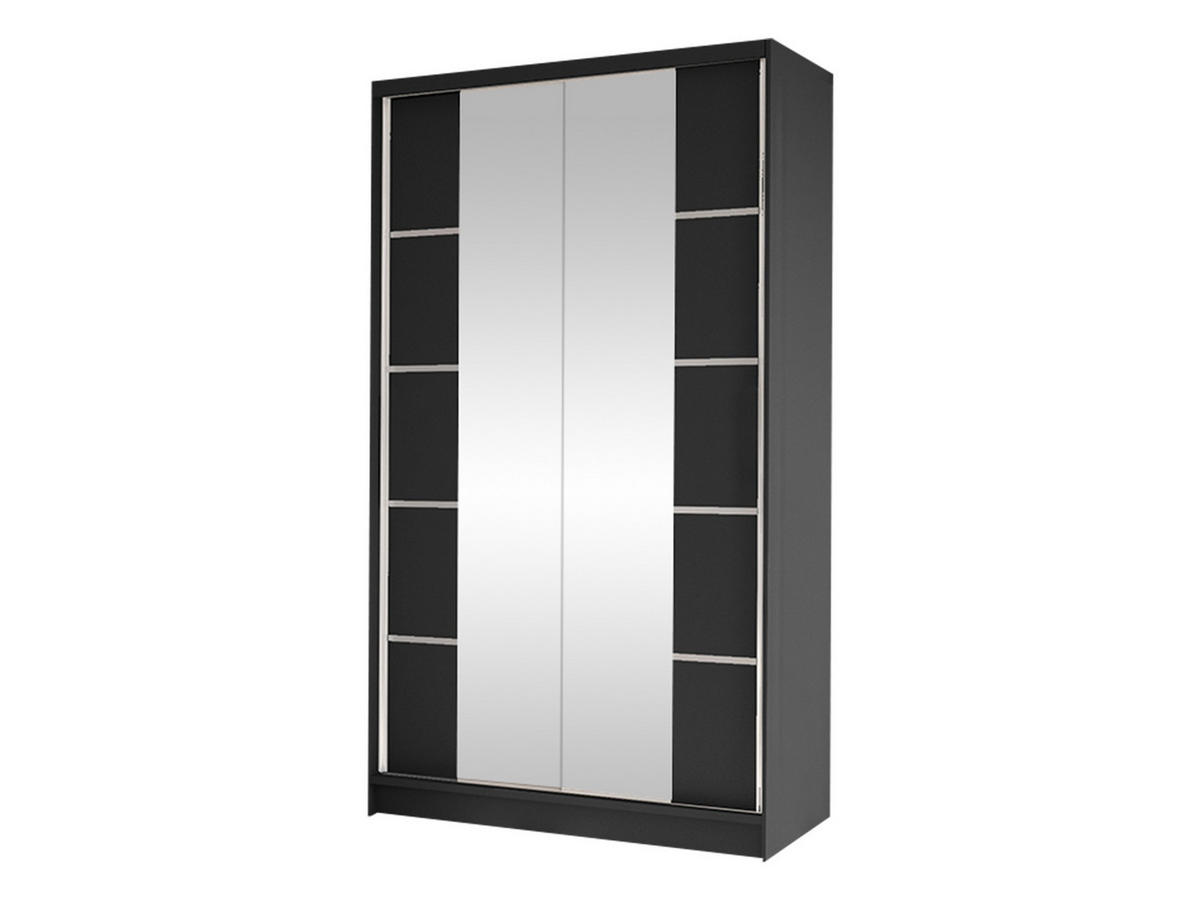 SCHWEBETÜRENSCHRANK Diego V - Schwarz, Holzwerkstoff/Metall (100/200/58cm) - MIRJAN24