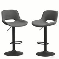 BARHOCKER 2er-Set, höhenverstellbar und 360° drehbar, Grau - Grau, Metall (49/106/49cm) - MIVRAY