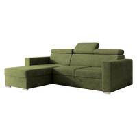 ECKSCHLAFSOFA Pedro 2rLC - Silberfarben/Grün, Holz/Kunststoff (235/170cm) - MIRJAN24