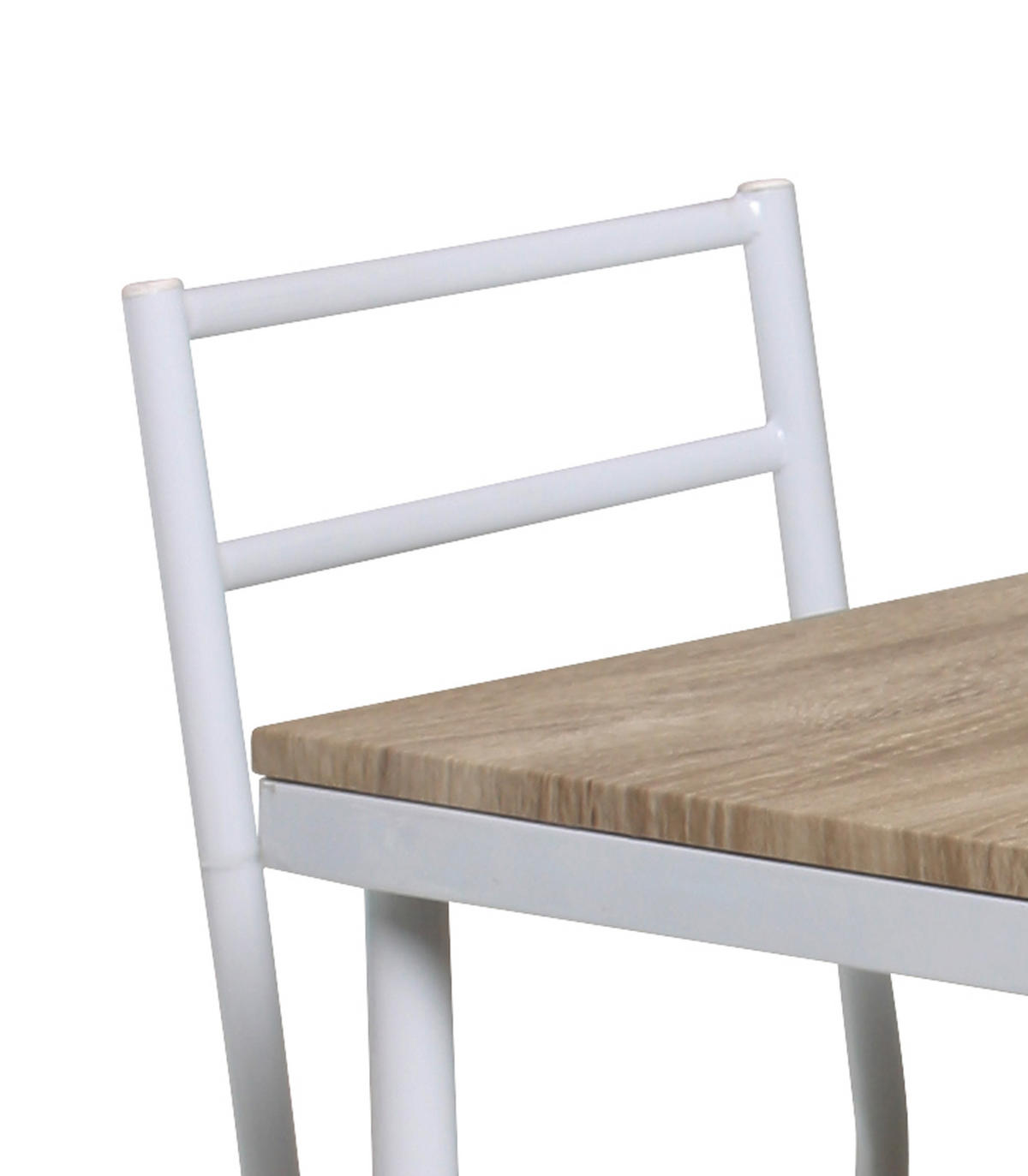 ESSGRUPPE Kölle 3-teilig, Gestell Weiss + Eichedekor, Tisch 80x60cm - Weiß, Holz - TPFGarden