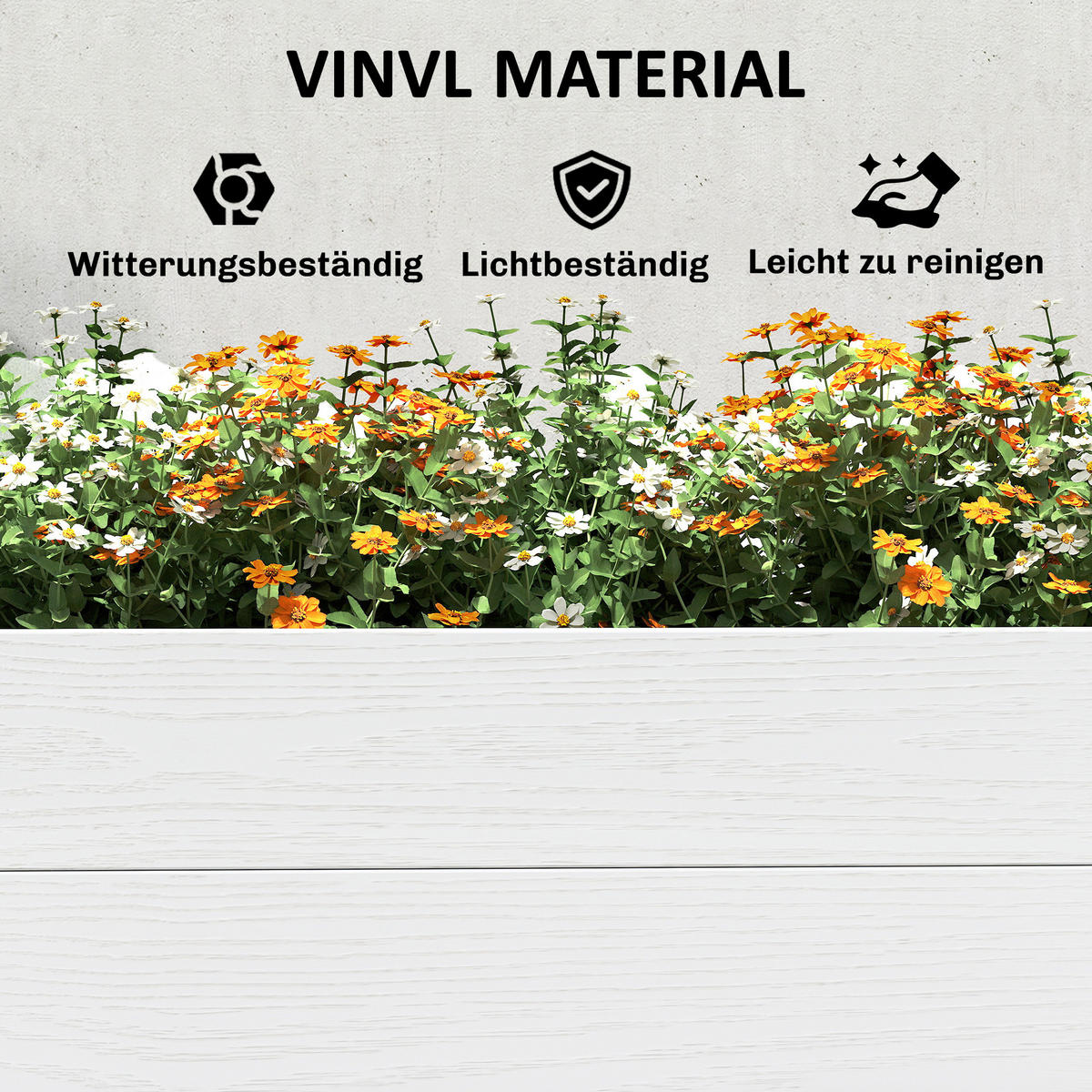 HOCHBEET Kunststoff Weiß - Weiß, Kunststoff (54/33/197cm) - Outsunny