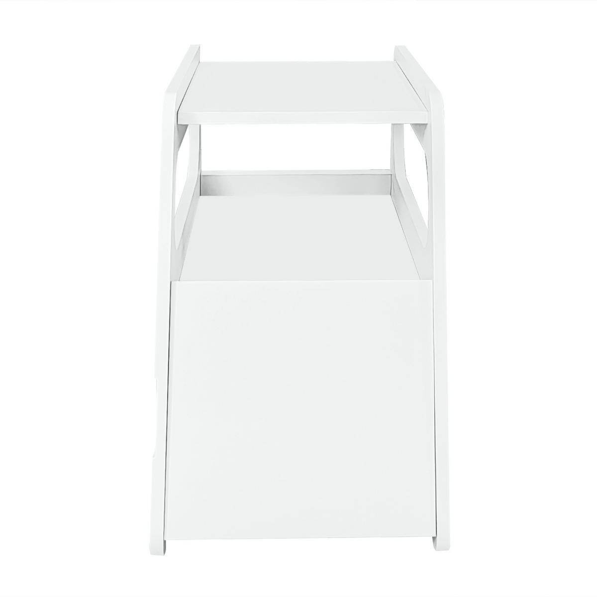 BEISTELLTISCH 81/33/51,5 cm Weiß aus MDF und Spanplatte mit Rollen - Weiß, Holzwerkstoff (81/33/51.5cm) - OKWISH