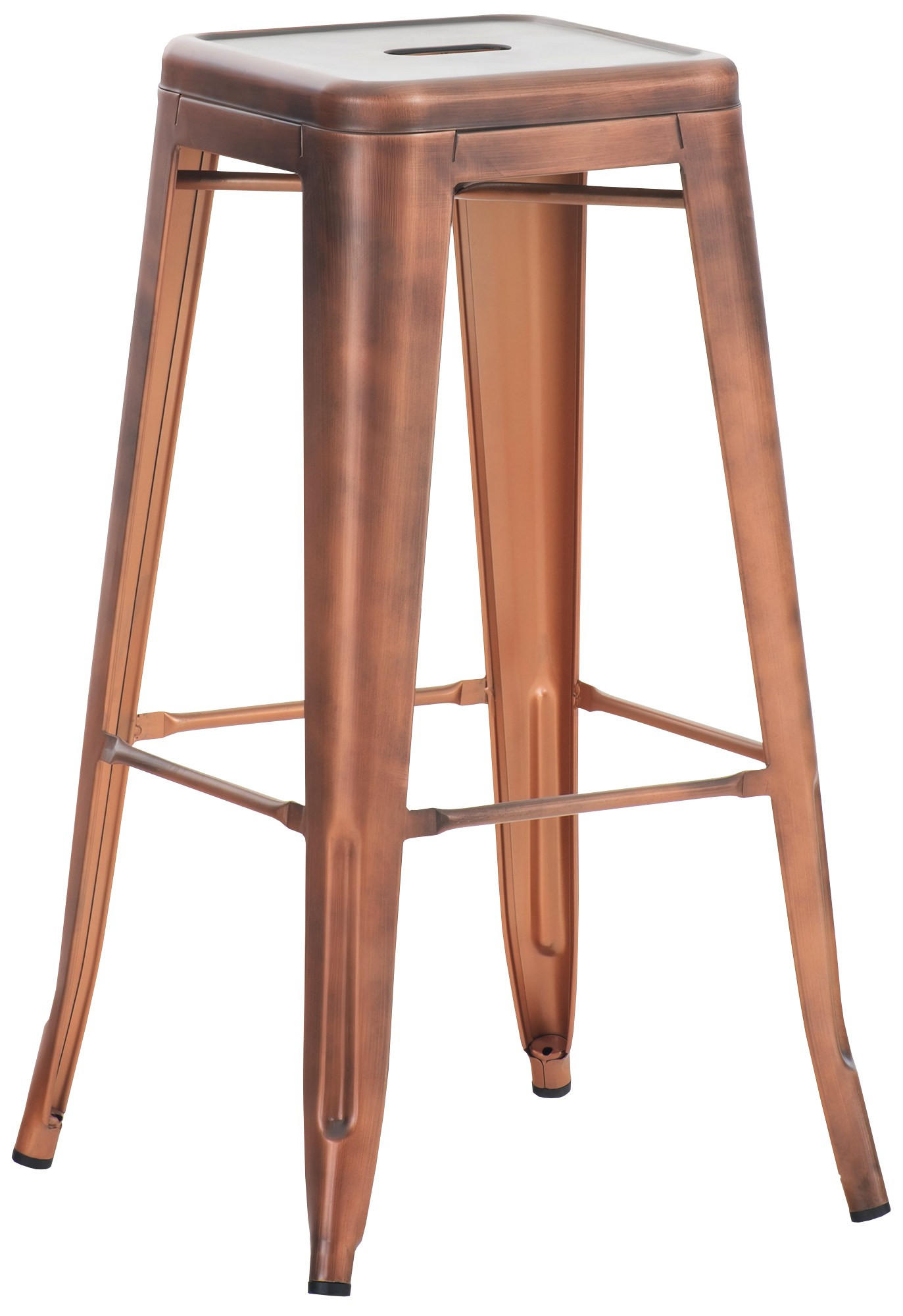 BARHOCKER Metall Kupfer - Eukalyptusholzfarben/Kupferfarben, Metall (43/76/43cm) - CLP