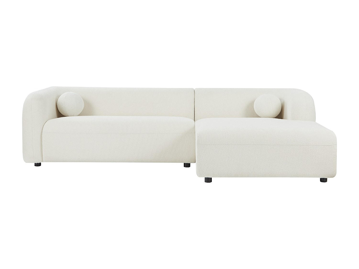 SOFA - 5 Personen - stoff - elfenbeinfarben Ovotas - Weiß, Holz/Textil (270/70/160cm) - Vente-Unique