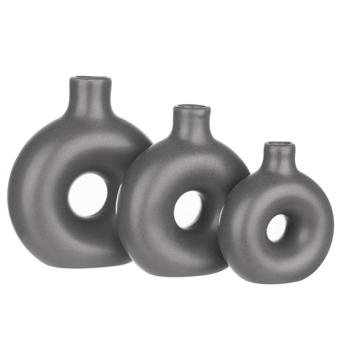 MINI-VASE (6er Set) Loopy - Grau, Stein (12cm) - Butlers