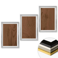 WANDBILDER 3er Set - 40x60 cm Silberner Rahmen - Holzstruktur, Rinde, Minimalismus - Silberfarben, Kunststoff (40/60cm) - ArtPrintCave