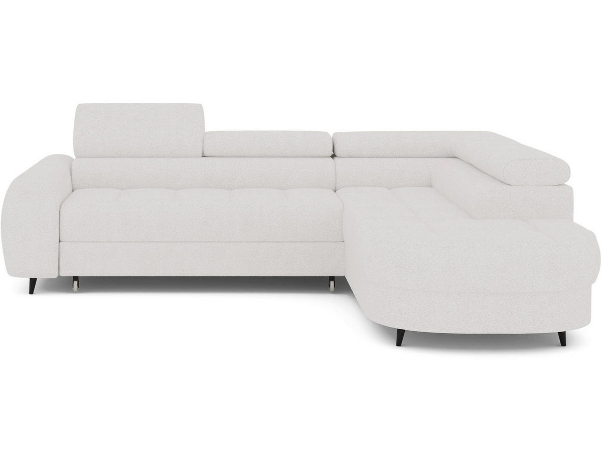 ECKSOFA Vesteria mit Schlaffunktion und Bettkasten – Modernes Design, verstellbare Kopfstützen und hoher Sitzkomfort - Weiß, Kunststoff (279/72cm) - Wohnideebilder