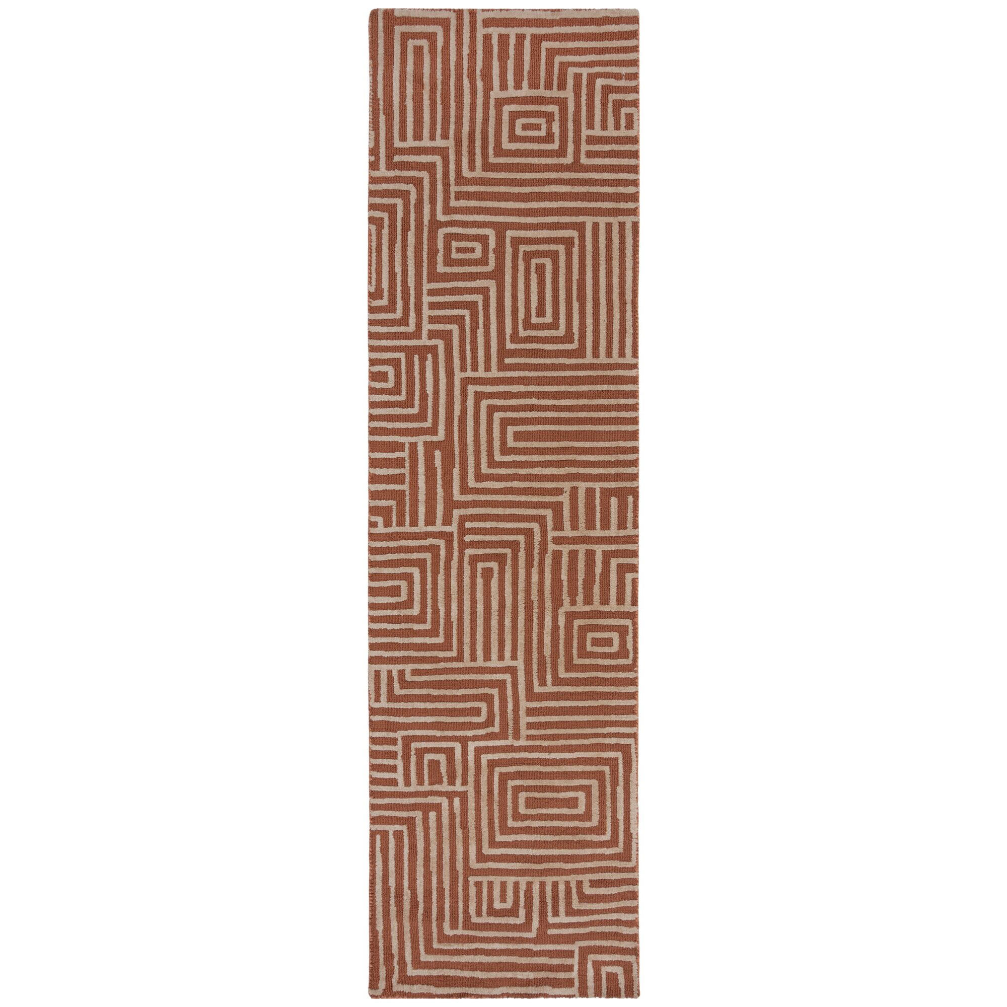 TEPPICH ARLEN, geometrisch, Terrakotta, 80 x 300 cm - Orange, Textil (80/300cm) - KADIMA DESIGN
