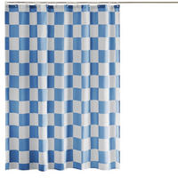 DUSCHVORHANG Karierter 180 x 180 cm - Blau, Textil (180/180cm) - Kaket