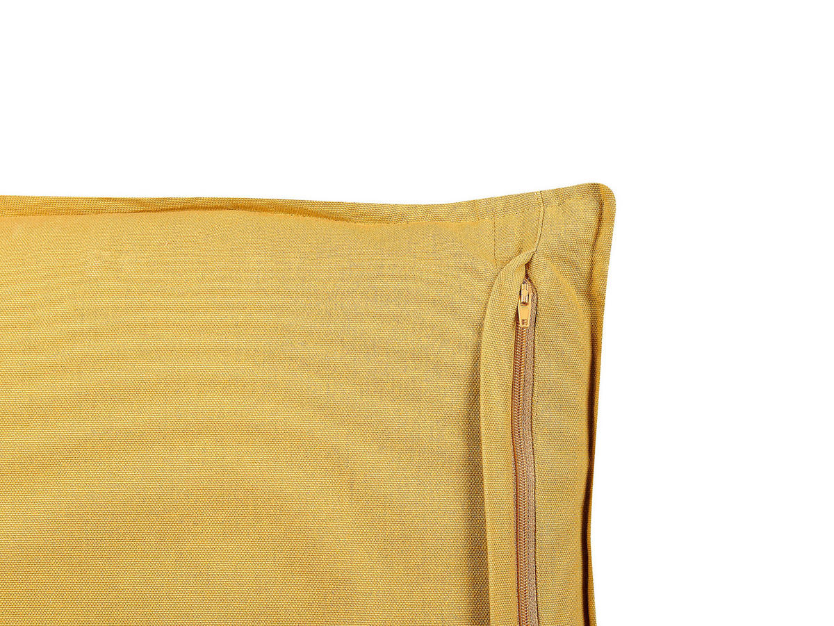 SAMTKISSEN Senfgelb 45/45 cm Rapis - Dunkelgelb, Textil (45/45cm) - Beliani