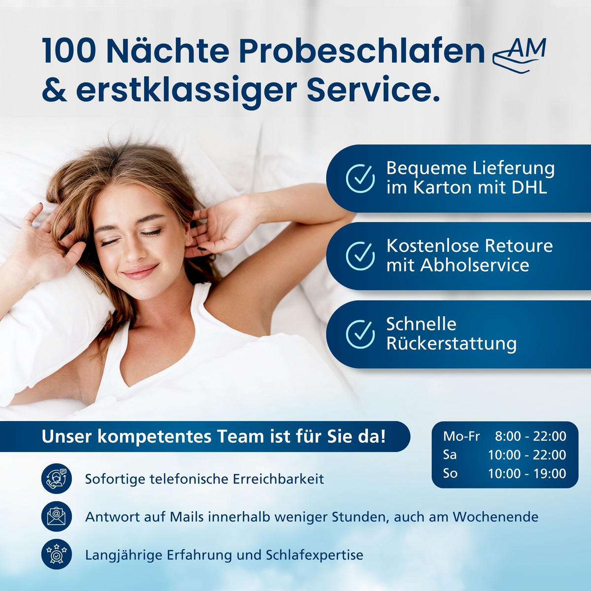 TASCHENFEDERKERNMATRATZE 1000 Federn 180/220 cm H3 - 24cm Höhe & Tencel Bezug - Weiß, Textil (180/220cm) - AM Qualitätsmatratzen