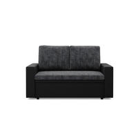 SOFA 2-SITZER MIT SCHLAFFUNKTION LUNA, Schwarz + Schwarz - Schwarz, Textil (148/90/87cm)