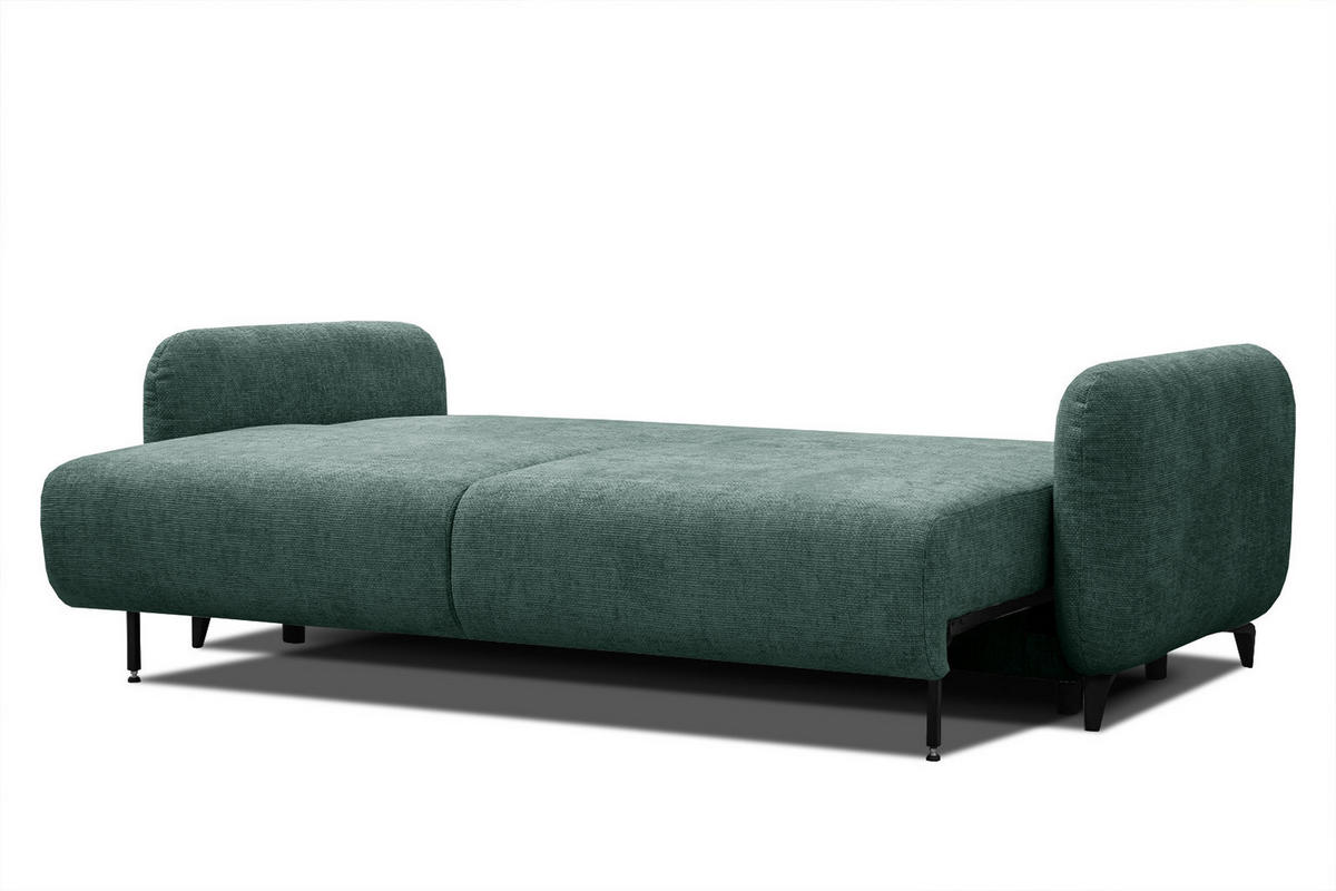 SOFA DRAKE 3-Sitzer mit Schlaffunktion, smaragdgrün - Smaragdgrün/Braun, Holz/Textil (232/90/107cm) - Courtois Laville