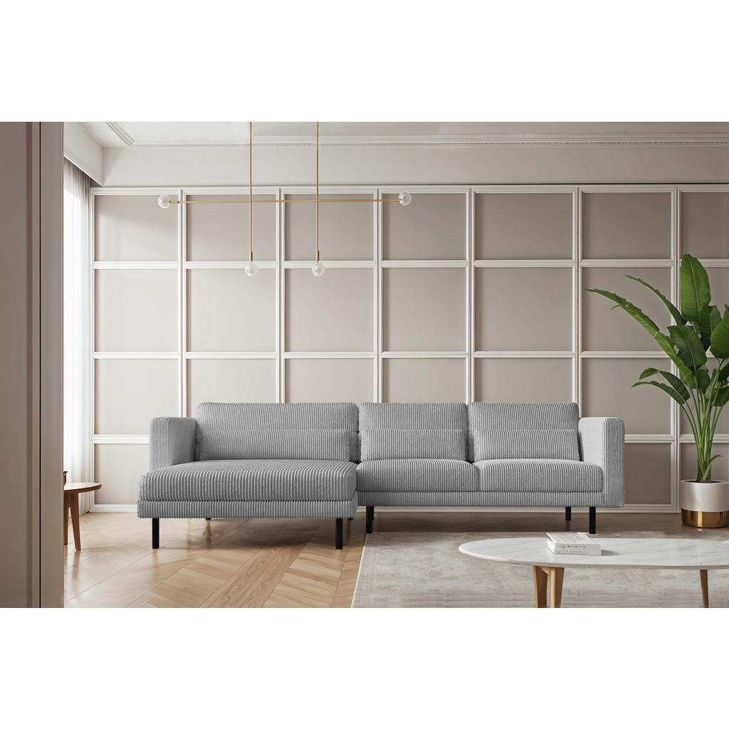 Thumbnail - Kaiser Möbel Ecksofa, Silber, Holz, L-Form, 281x174 cm, Wohnzimmer, Sofas & Couches, Wohnlandschaften, Ecksofas