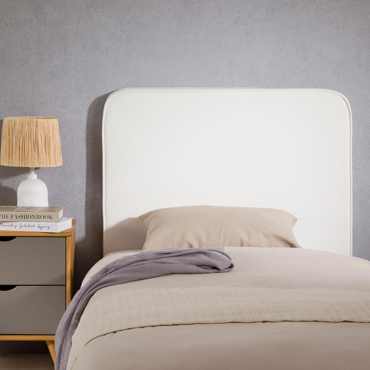 KOPFTEIL ARIELA 90x190 cm weiß - Weiß, Textil (90/68/6cm) - IDIMEX