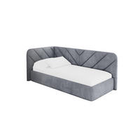 EINZELLBETT Jugendbett mit Bettkasten und Matratze H3/H4, Rechts - FIKY 80x200 Grau - Blaugrau, Holzwerkstoff/Textil (80/200cm) - ALTDECOR