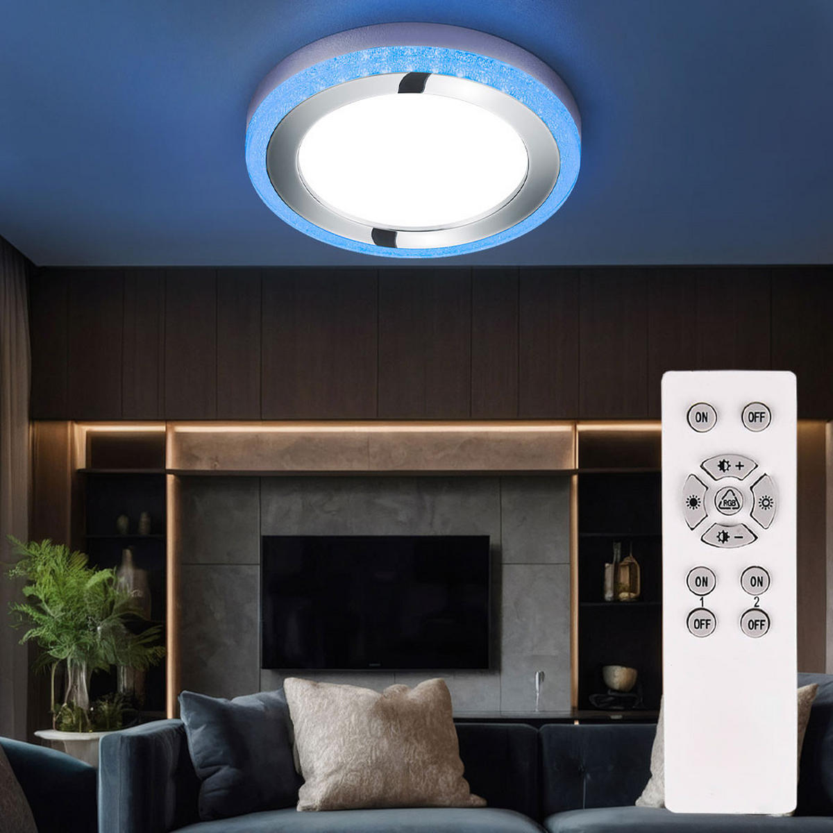 LED DECKENLEUCHTE SLIDE Weiß - Weiß, Kunststoff (40/40/4cm)