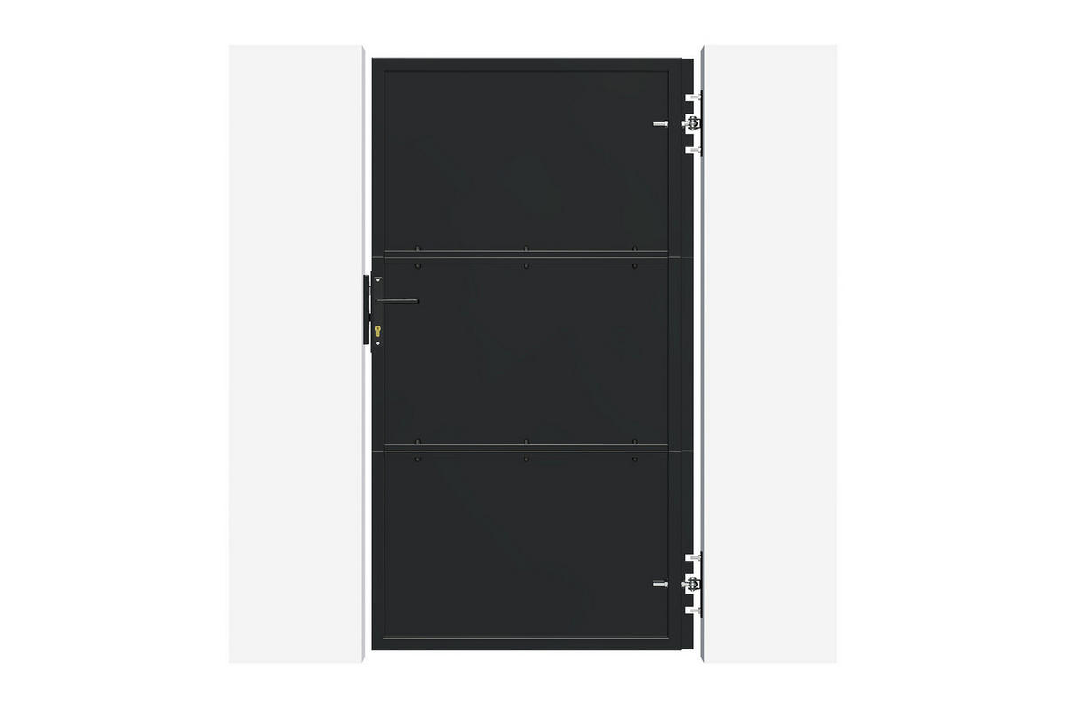 GARTENTÜR aus mattschwarzem Stahl 1 m NALI H.180 cm - Schwarz, Metall (94/180cm) - Casanoov