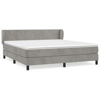 BOXSPRINGBETT 180/200 Cm Grau Samt - Hellgrau, Textil (183/203cm) - vidaXL