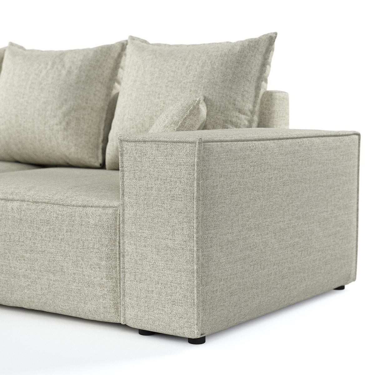 ROHOVÁ SEDAČKA SENSO, textil, Béžová - černá/béžová, dřevo/kompozitní dřevo (255/148cm) - AltaBeds