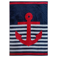 STRANDTUCH Frottee Velours Jacquard Conigli 140x180 400g/m² - Blau, Textil (140/180cm) - LE COMPTOIR DE LA PLAGE